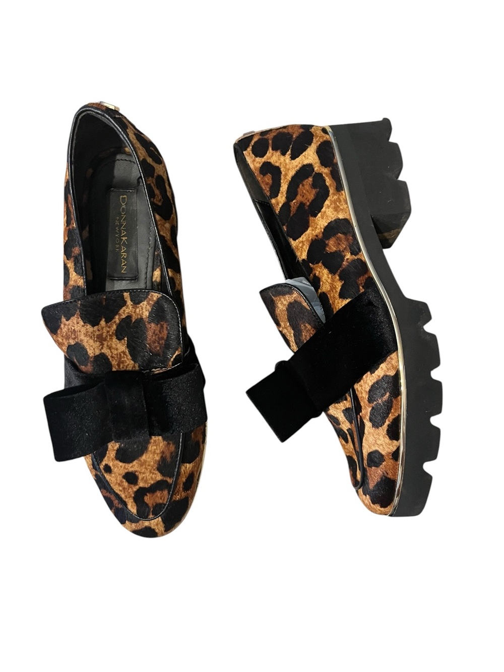 Donna Karan Ponyhair Animal Print Loafers Sz 9